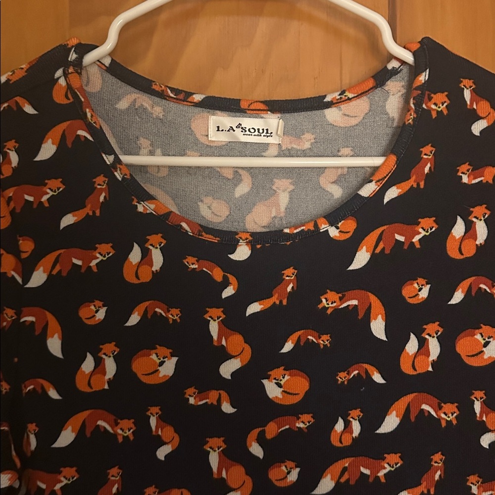 LA Soul Fox Midi Dress 3/4 Length Sleeves